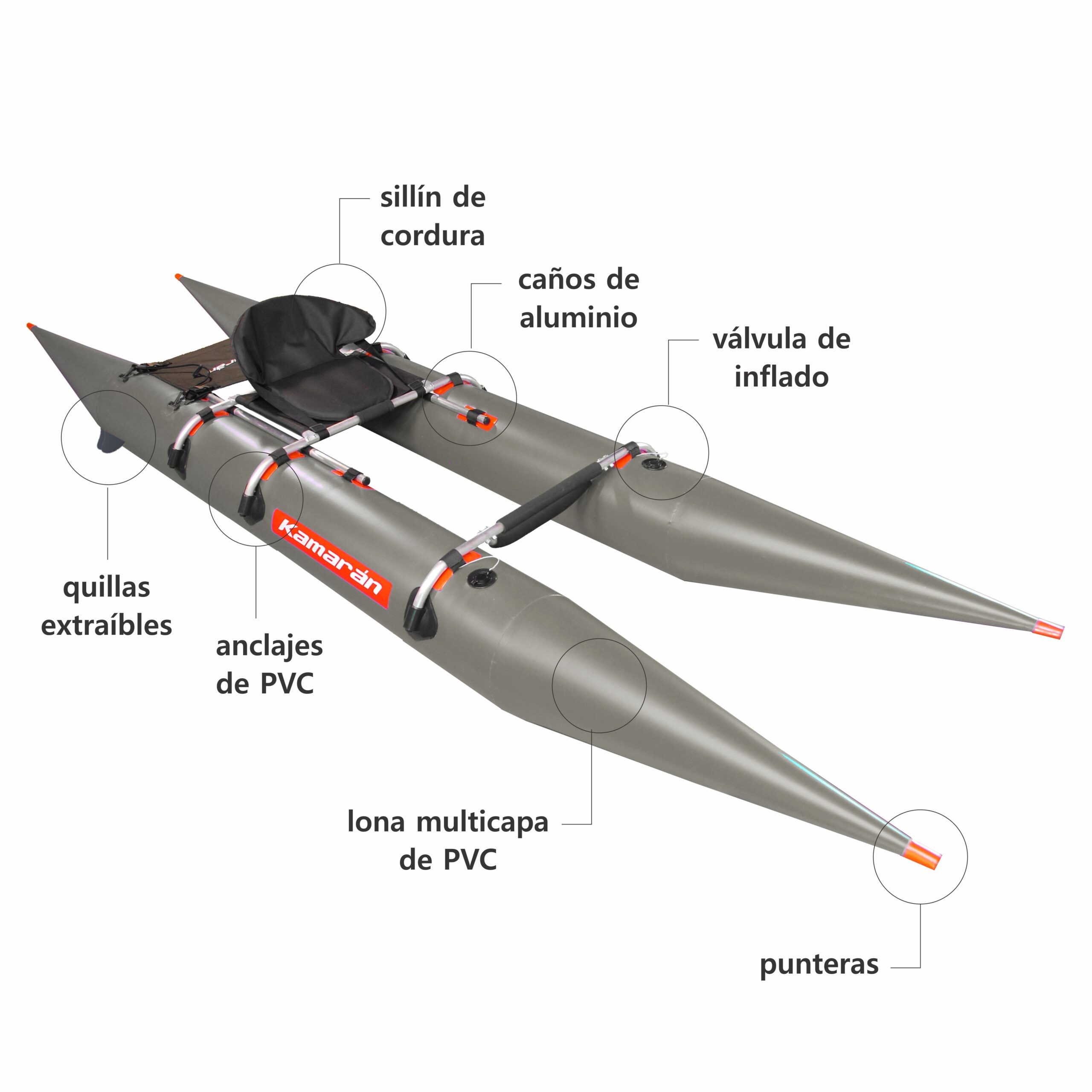 Kayak Kamarán Simple - Gris - Imagen 7